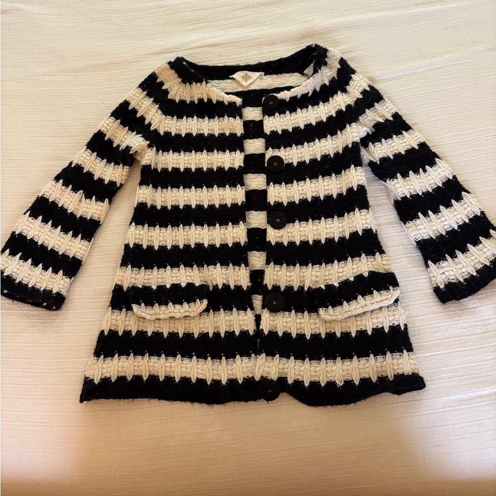 Anthropologie Black and White Striped Sweater